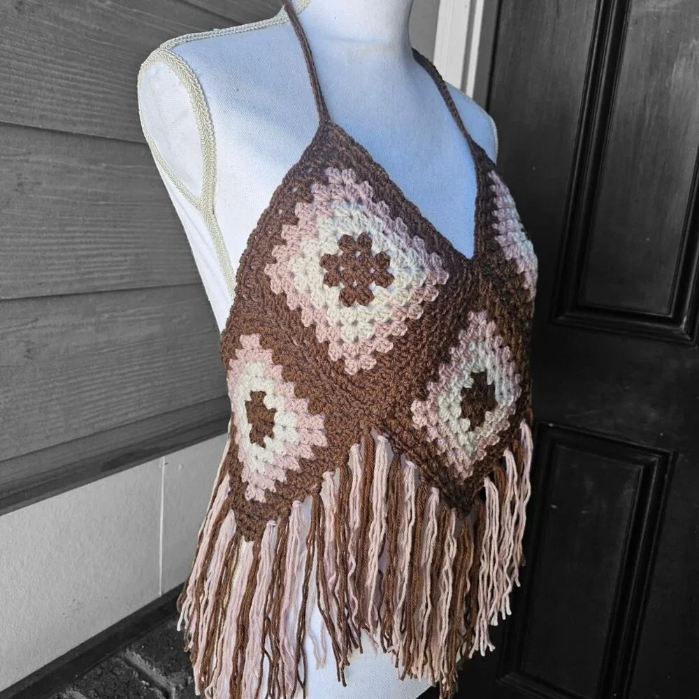 Handmade Crochet Granny Square Top‎ - Picture 3 of 4
